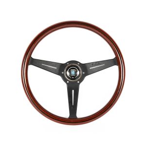 Nardi Stuur Plat Zwart 360mm Hout