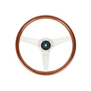 Nardi Stuur Plat Zilver 360mm Hout