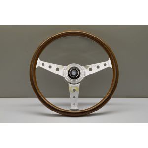 Nardi Stuur Plat Zilver 360mm Hout