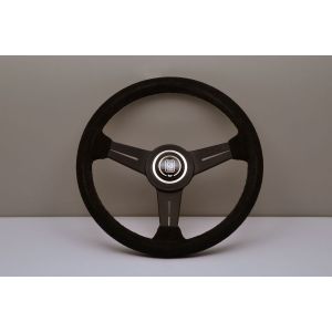 Nardi Stuur Zwarte Kruisstiksel Plat Zwart 340mm Suède
