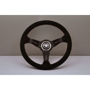 Nardi Stuur Rode Kruisstiksel Deep Dish Zwart 330mm Suède