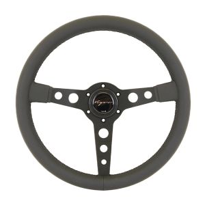Vigor Stuur Monte Carlo Zwarte Kruisstiksel Zwart - Zwart 350mm Leer