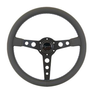 Vigor Stuur Monte Carlo Motorsport Kruisstiksel Zwart - Zwart 350mm Leer