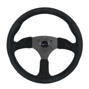 Vigor Stuur Spa Zwarte Kruisstiksel Zwart - Zwart 350mm Suède