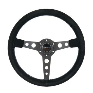 Vigor Stuur Monte Carlo Motorsport Kruisstiksel Zwart - Zwart 350mm Suède