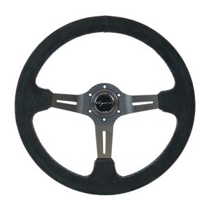 Vigor Stuur Daytona Motorsport Kruisstiksel Zwart - Zwart 350mm Suède