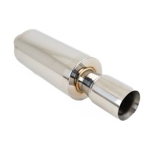 SK-Import Achter Universele Uitlaat Demper Dubbelwandige Tip 63mm Roestvrij Staal