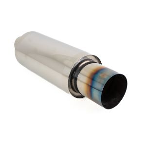 SK-Import Achter Universele Uitlaat Demper Burnt Tip 63mm Roestvrij Staal