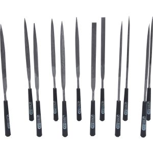 KS tools Naaldvijlenset Zwart Staal