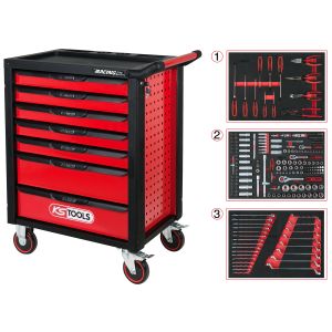 KS tools Gereedschapswagen Racingline 7 laden met 215 gereedschappen Rood Staal