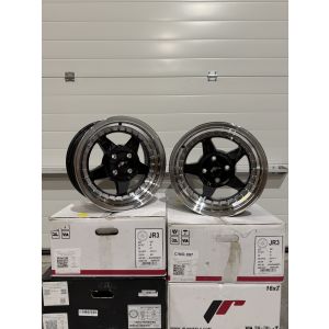 JR-Wheels JR6 TWEEDE KANS Velgen 15 Inch 7J ET35 4x100 Gloss Black Machined Lip
