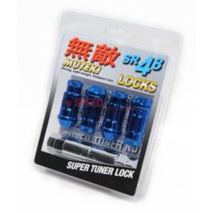 Muteki Veiligheidsmoeren Tuner Blauw Chroom Vanadium M12x1,25