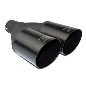 Ulter Sport Uitlaat Sierstuk Dual Tip Zwart Roestvrij Staal