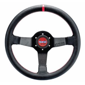 Sparco Stuur Rode Kruisstiksel Champion Zwart 330mm Leer