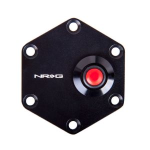 NRG Innovations Claxon Afdekplaat Hexagonal Style Zwart - Rood Aluminium