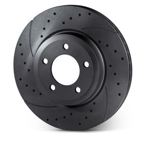 Rotinger Achter Remschijven Graphite Line T5 Sport geboord gegroefd Zwart 261mm Mazda 323F