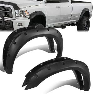 ABS Dynamics Voor en Achter Scherm Verbreders Pocket Rivet Style Zwart ABS Plastic Dodge Ram
