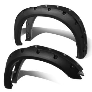 ABS Dynamics Voor en Achter Scherm Verbreders Pocket Rivet Style Zwart ABS Plastic Dodge Ram