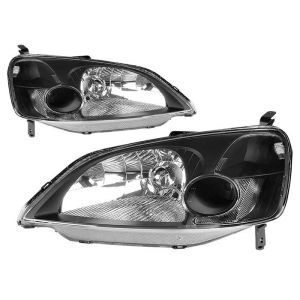 SK-Import Koplampen JDM Style Handmatig Verstelbaar Black Housing Honda Civic Pre Facelift