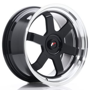 JR-Wheels JR12 Velgen 17 Inch 8J ET35 Custom PCD Gloss Black Machined Lip