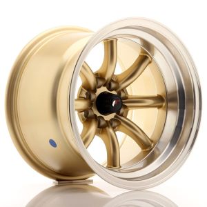 JR-Wheels JR19 Velgen 15 Inch 10.5J ET-32 4x100,4x114.3 Gold Machined Lip