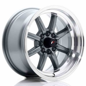 JR-Wheels JR19 Velgen 15 Inch 8J ET20 4x100,4x114.3 Gun Metal Machined Lip