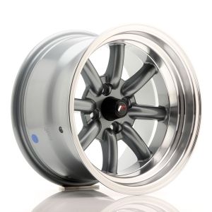 JR-Wheels JR19 Velgen 15 Inch 9J ET-13 4x100 Gun Metal Machined Lip