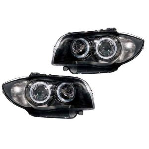 DEPO Koplampen Angel Eyes Black Housing BMW 1 Serie LCI