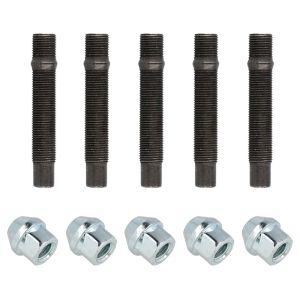 QSP Wielmoeren en tapeinden Conisch Zwart - Zilver M14x1.25