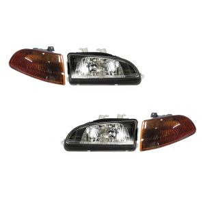 DEPO Koplampen JDM Style Handmatig Verstelbaar Black Housing Chrome Housing Smoke Amber Glas + Corners Honda Civic