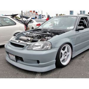 PU Design Voor Bumper Lip Chargespeed Style Zwart Polyurethane Honda Civic Facelift 1999-2001