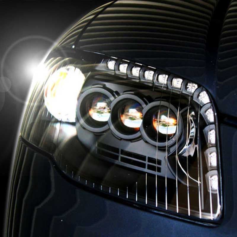 Image of SK-Import Koplampen DRL Black Housing Audi A4