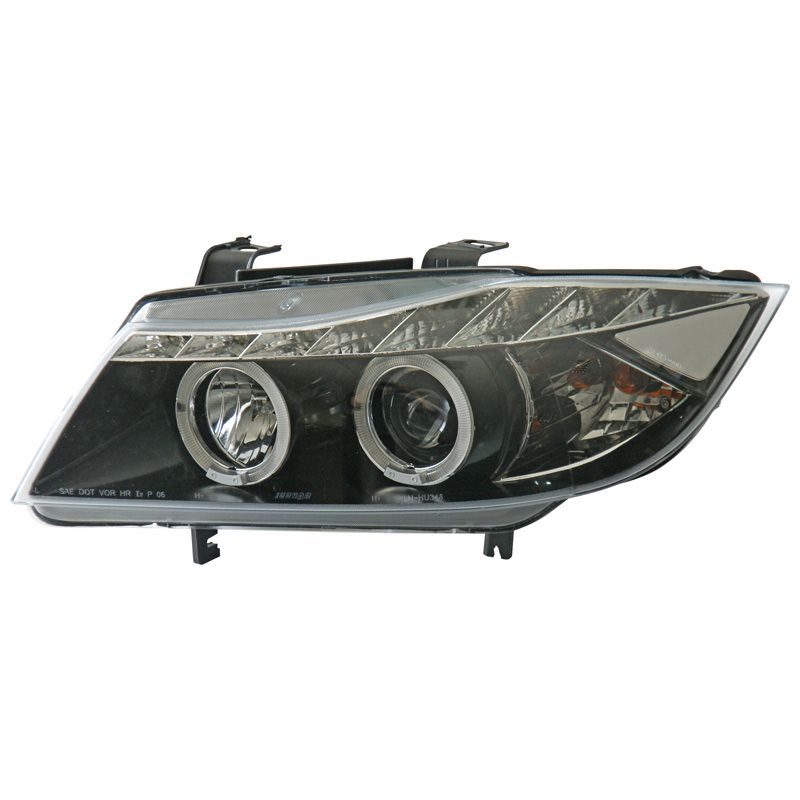 Image of SK-Import Koplampen DRL & Angel Eyes Black Housing BMW 3-serie Pre LCI