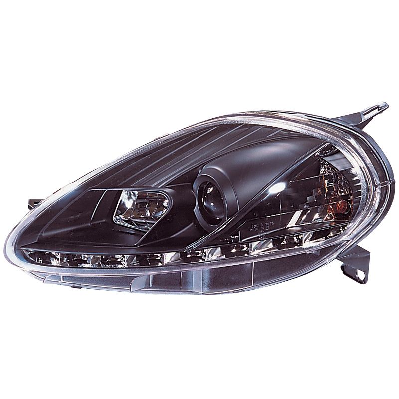 Image of SK-Import Koplampen DRL Black Housing Fiat Punto