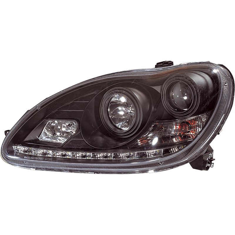 Image of SK-Import Koplampen DRL Black Housing Mercedes S-Class