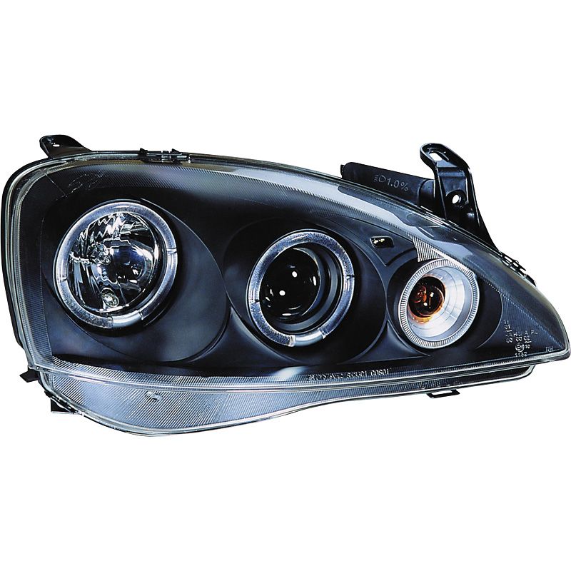 Image of SK-Import Koplampen Angel Eyes Black Housing Opel Corsa