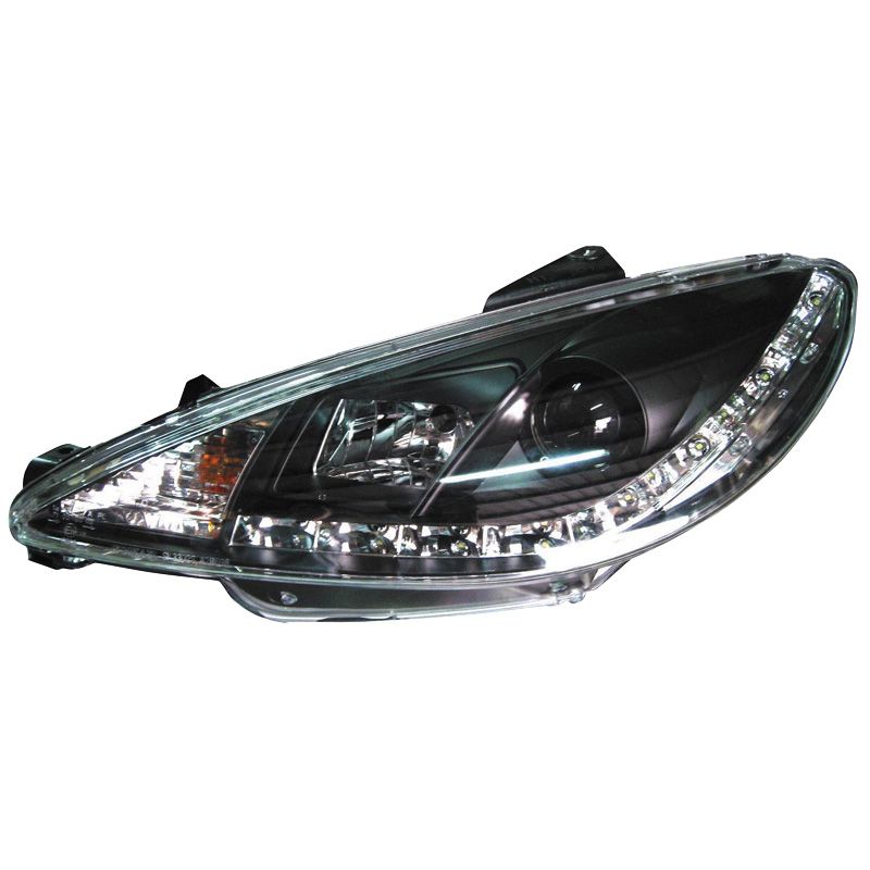 Image of SK-Import Koplampen DRL Black Housing Peugeot 206