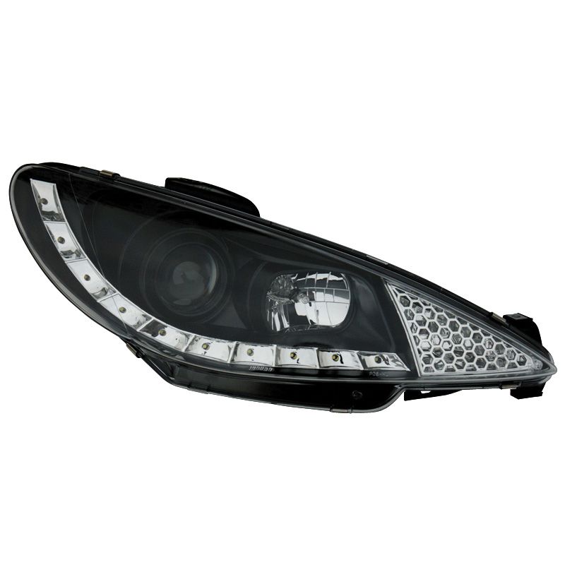 Image of SK-Import Koplampen DRL Black Housing Peugeot 206