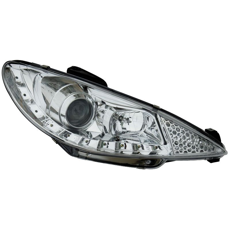 Image of SK-Import Koplampen DRL Chrome Housing Peugeot 206