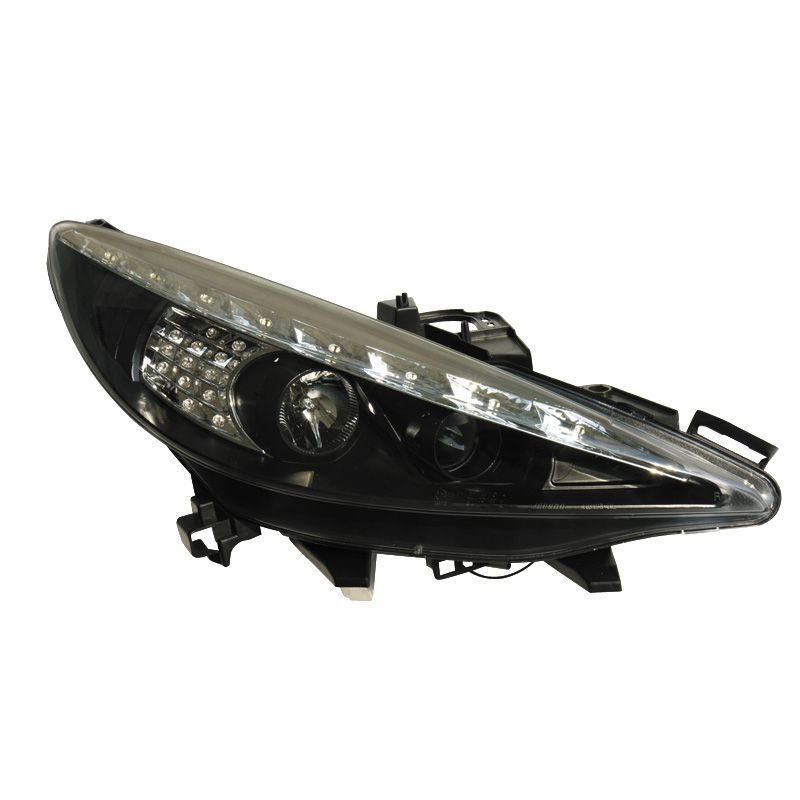 Image of SK-Import Koplampen DRL Black Housing Peugeot 207