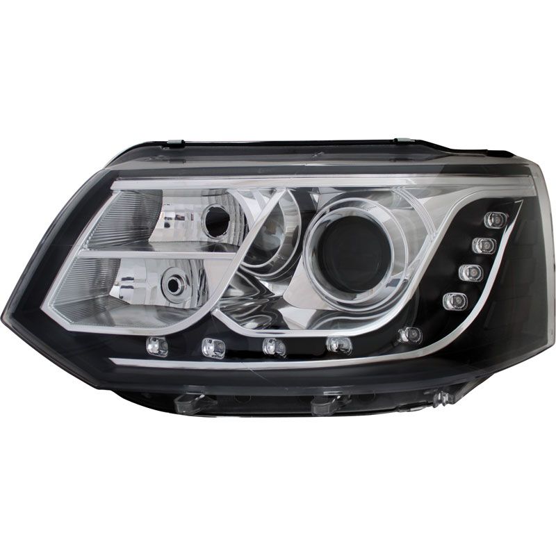 Image of SK-Import Koplampen DRL Black Housing Volkswagen Transporter Facelift