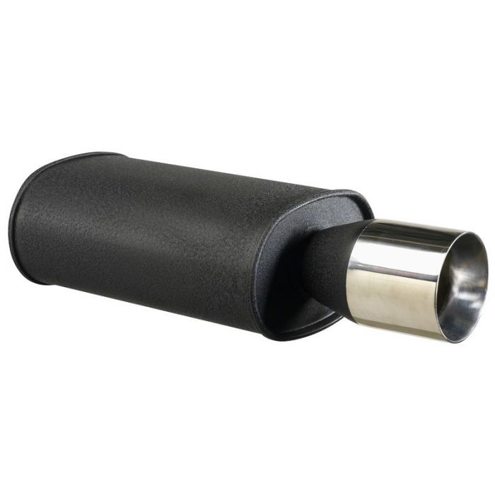 SK-Import Universele Uitlaat Demper Sport Rond Zwart 63.5mm Staal