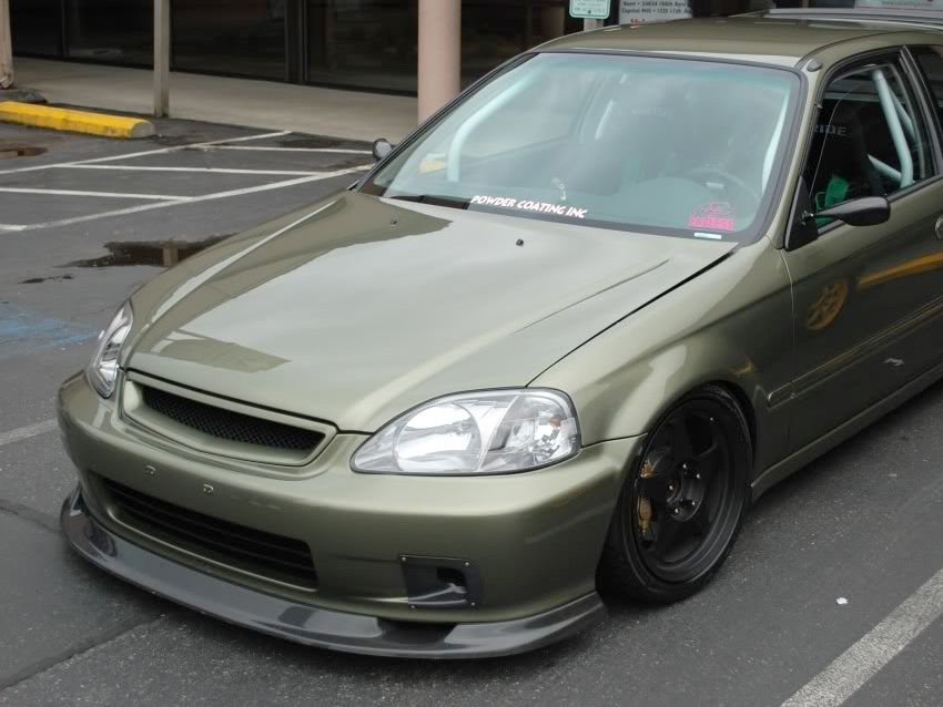 Image of PU Design Voor Bumper Lip GV Style Zwart Polyurethane Honda Civic Facelift 1999-2001