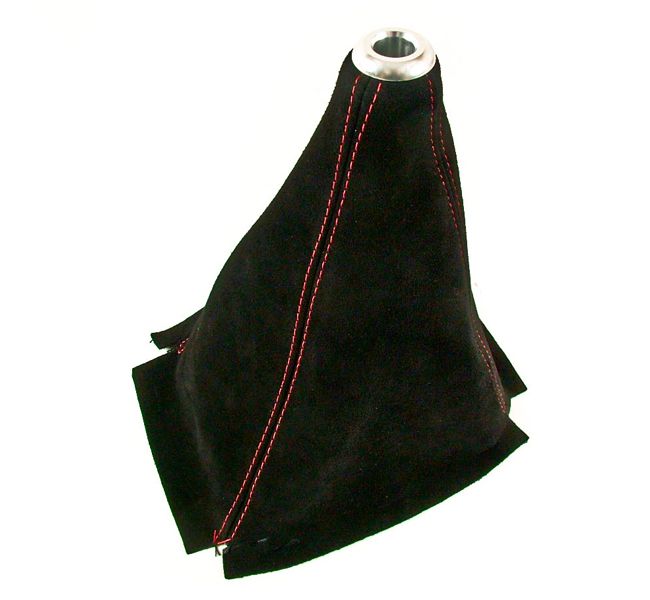 Image of D1 Spec Pookhoes Rode Kruisstiksel Rode Stiksels Zwart Suède