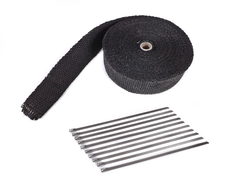 Image of SK-Import Uitlaat Hitteband + Zip Ties Zwart 15 Meter