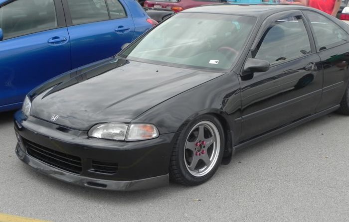 Image of PU Design Voor Bumper Lip BackYard Special Style Zwart Polyurethane Honda Civic