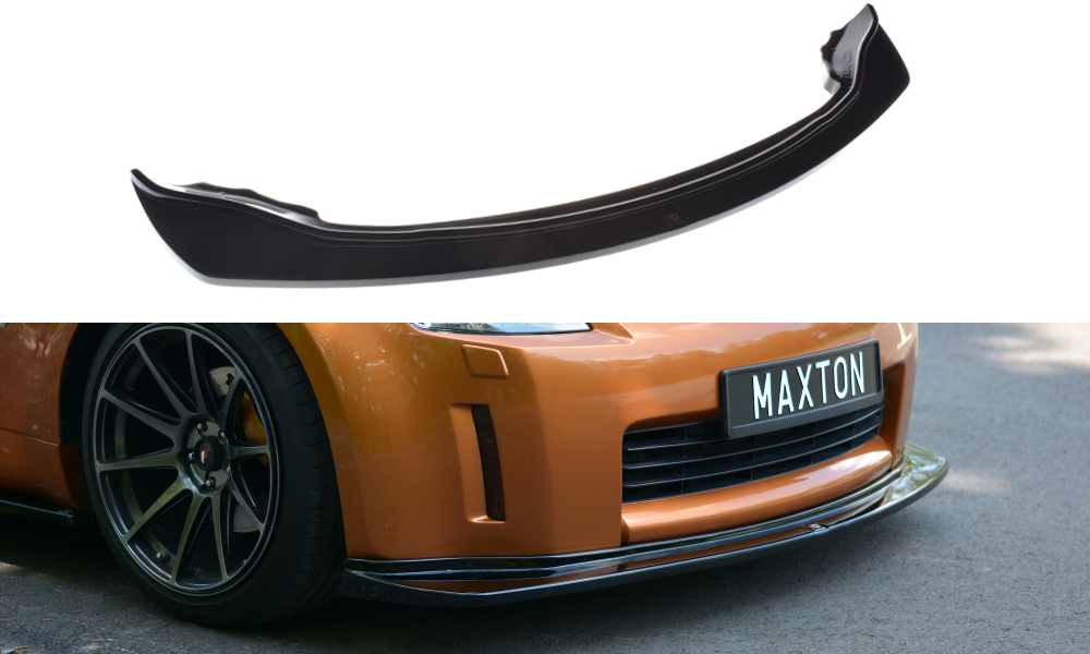 Image of Maxton Voor Bumper Lip Glanzend Zwart ABS Plastic Nissan 350Z