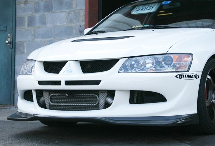 Image of PU Design Voor Bumper Lip Varis Style Zwart Polyurethane Mitsubishi Lancer Evolution