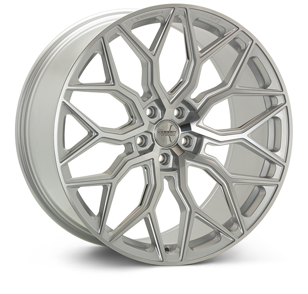 Image of Vossen Wheels HF-2 Hybrid Forged Series Velgen 24 Inch 10J ET32 5x120 Diepe Concave Flow Form Gepolijst Zilver