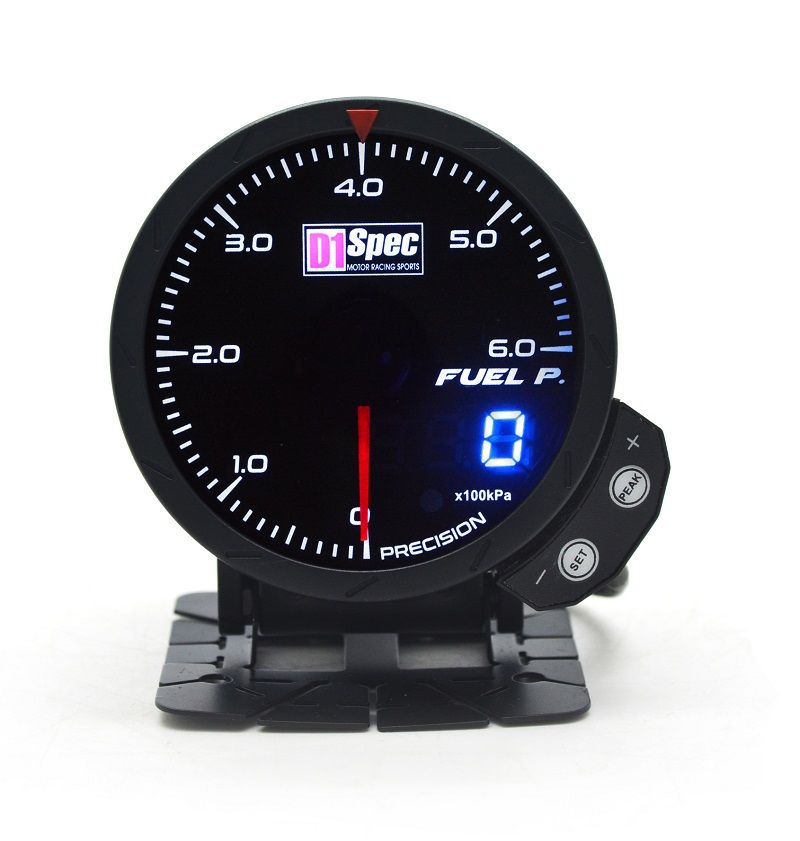 Image of D1 Spec Meter Version 3 Zwart 60mm Brandstofdruk
